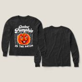 クールパンプキン – おもしろい秋&ハロウィーンTシャツ (デザイン 正面&背面)