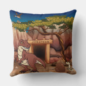 クールパーソナライズされた恐竜ジュラ紀の動物茶色 クッション (裏面)