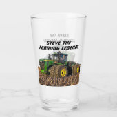 クールパーソナライズされた農業レジェンドトラクター機器 タンブラーグラス (裏面)