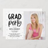クールパーティー編集可能カラー卒業招待状 案内状 (正面/裏面)