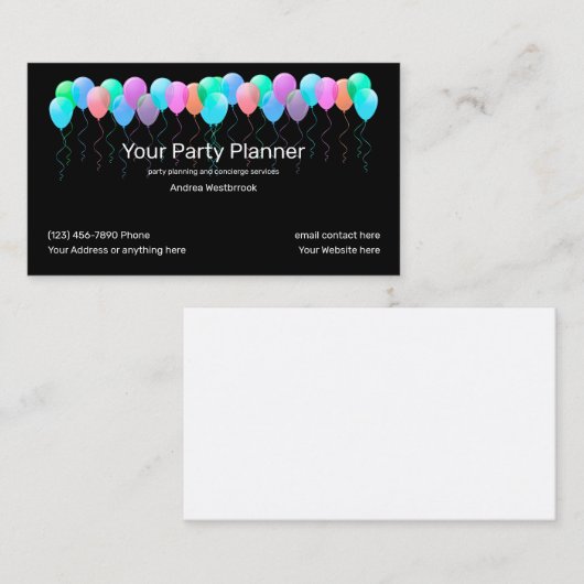 クールパーティー計画サービス 名刺 (正面/裏面)