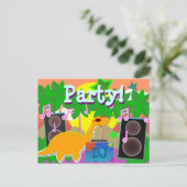 クールパーティーDJ恐竜はがき ポストカード (スタンド正面)