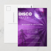 クールパープルディスコボールパーティー ポストカード (正面/裏面)