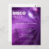 クールパープルディスコボールパーティ ポストカード (正面/裏面)