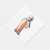 クールヒップホップハゲ男のマイク付き歌手 スタンダードランチョンナプキン (角)