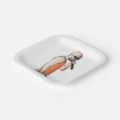 クールヒップホップハゲ男のマイク付き歌手 ペーパープレート (傾斜あり)