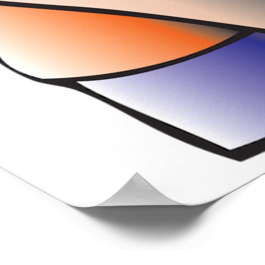 クールヒップホップハゲ男のマイク付き歌手 ポスター (角)