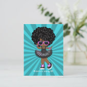 クールヒップホップラップトゥトゥガールバースデーパーティー ポストカード (スタンド正面)