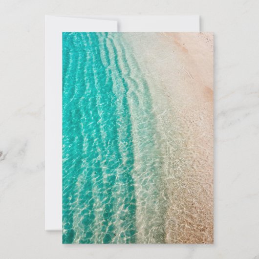 クールビーチの結婚式でグルービー 招待状 (裏面)