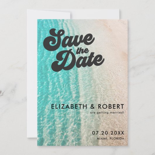 クールビーチはっきりしたの目的地の結婚式の沿岸 セーブザデート (正面)