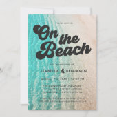 クールビーチはっきりしたの目的地の結婚式の沿岸 招待状 (正面)