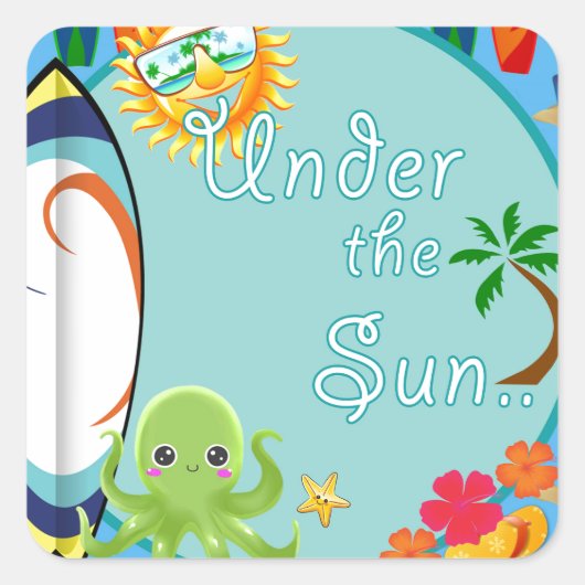 クールビーチサーフパターン スクエアシール (正面)