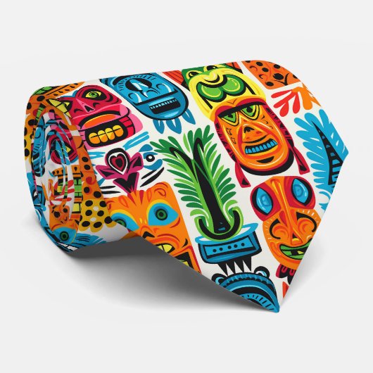 クールビーチタイキヘッドのタイル模様 ネクタイ (ロール)