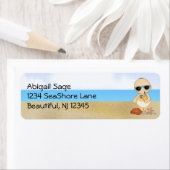 クールビーチ男の赤ちゃんアドレス ラベル (インサイチュ)