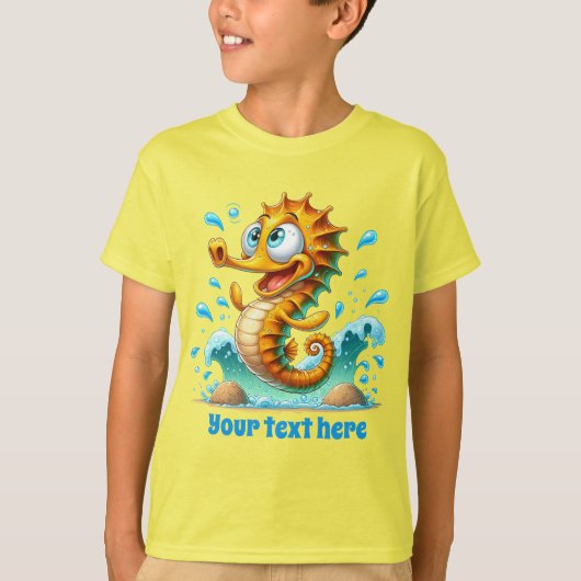 クールビーチ追加文字ユニセックスseahorse tシャツ (正面)