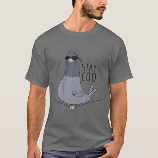 クールピジョンバードステイコーおもしろい野鳥観察 Tシャツ (正面)