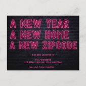 クールピンクのネオンのサイン新しいホーム発表 案内ポストカード (正面)