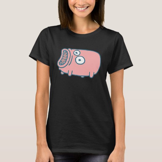 クールピンクエイリアンモンスターカバー Tシャツ (正面)
