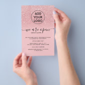 クールピンクグリッター価格ロゴ オープン フライヤー チラシ (ハンドル)