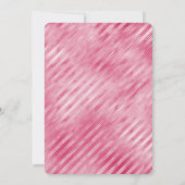 クールピンク グラム ストライプ 誕生日 招待状 (裏面)