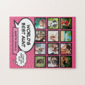 クールピンク ファンコミック フォトコラージュ おばさん/おばちゃんへ ジグソーパズル (横)