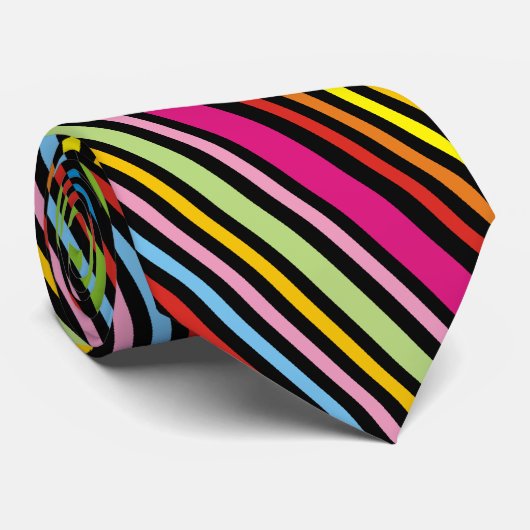 クールファンキーカラフルストライプのレトロ ネクタイ (ロール)
