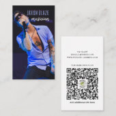 クールファンキーミュージシャン&ソングライター写真の追加 名刺 (正面/裏面)