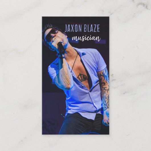 クールファンキーミュージシャン&ソングライター写真の追加 名刺 (正面)