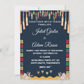 クールフィエスモダンテエレガントクの結婚素朴な 招待状 (正面)