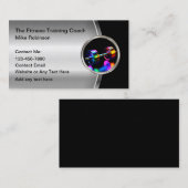 クールフィットネス訓練コーチメタリックバーベル 名刺 (正面/裏面)