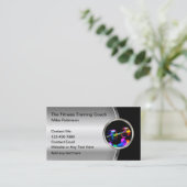 クールフィットネス訓練コーチメタリックバーベル 名刺 (スタンド正面)