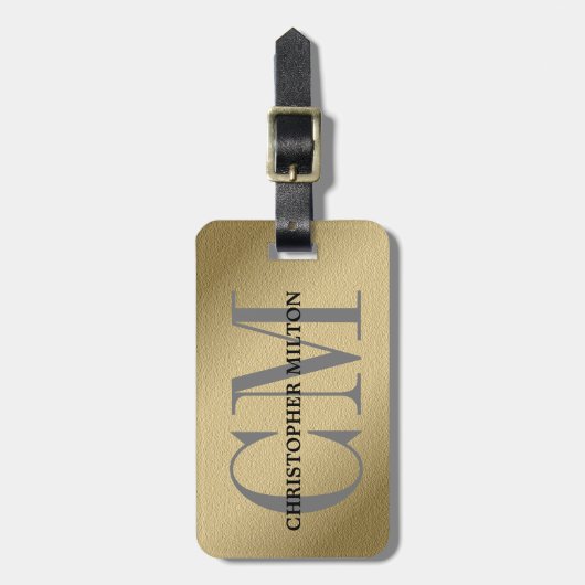 クールフェイクはっきりした銅 ラゲッジタグ (正面縦)