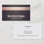 クールフェイクバラ金ストライプの箔モダン木材 名刺 (正面/裏面)