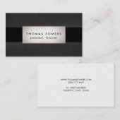 クールフェイクモダン銀パーソナルトレーナー 名刺 (正面/裏面)