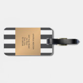 クールフェイク金ゴールドグレーストライプ白 ラゲッジタグ (裏面横)