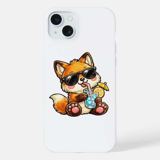 クールフォックスドリンク iPhoneケース (裏面)