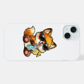 クールフォックスドリンク iPhoneケース (裏面横)
