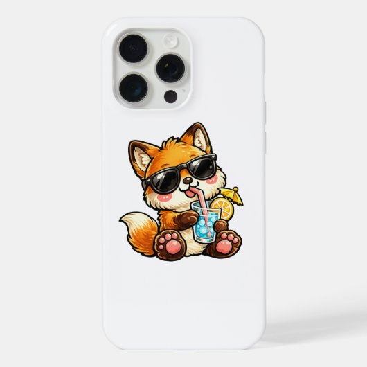 クールフォックスドリンク iPhoneケース (裏面)