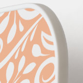 クールフローラエレガントピーチモノグラムのネーム ピックルボールラケット (左詳細)