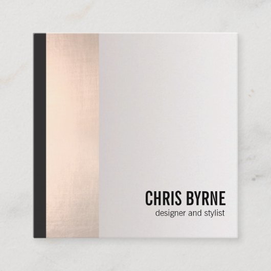 クールブはっきりしたロモダンクとバラ金ゴールドストライプスクエア スクエア名刺 (正面)