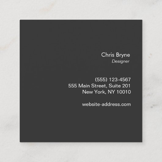 クールブはっきりしたロモダンクとバラ金ゴールドストライプスクエア スクエア名刺 (裏面)