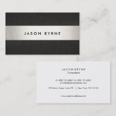 クールブモダンラックスシルバーストライプのプロフェッショナル 名刺 (正面/裏面)