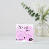 クールブラシストロークの水の色の紫色の順序感謝していは スクエア名刺 (スタンド正面)