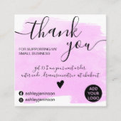 クールブラシストロークの水の色の紫色の順序感謝していは スクエア名刺 (正面)