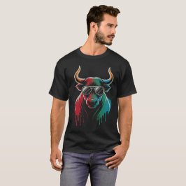 "クールブルドリップ – ネオンストリートアートの雰囲気" Tシャツ
