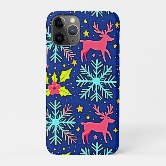 クールブルーのクリスマストウエルパターン デザイン Case-Mate iPhoneケース (裏)