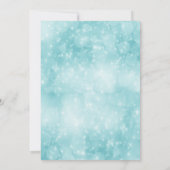 クールブルースクリプトプールパーティー《写真》ぼけ味誕生日 招待状 (裏面)