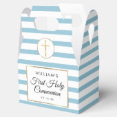 クールブルーストライプ ゴールド ファーストホーリーコミュニオン フェイバーボックス (オープン)