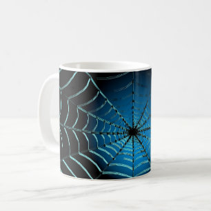 クールブルースパイダーウェブ コーヒーマグカップ