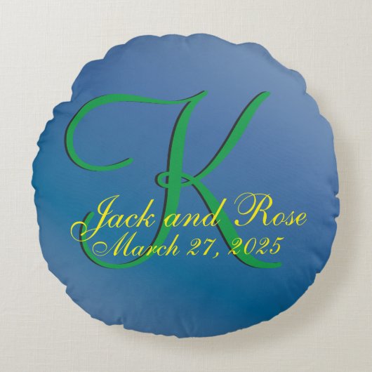 クールブルーベリーファブバジェット ラウンドクッション (正面)